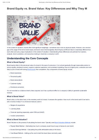 Brand Equity vs. Brand Value: Key Differences and Why They Matter – A Valuation