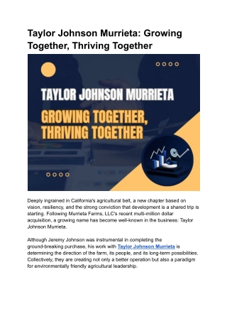Growing Together, Thriving Together: Taylor Johnson Murrieta