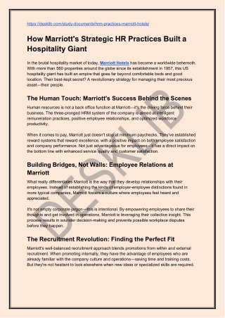 How Marriott's Strategic HR Practices Built a Hospitality Giant