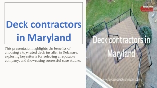 Deck contractors in Maryland