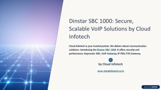Dinstar SBC  VoIP Solutions by Cloud Infotech