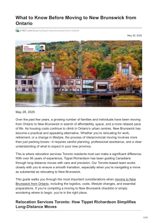 What to Know Before Moving to New Brunswick from Ontario