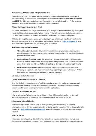 Understanding Python’s Global Interpreter Lock (GIL)