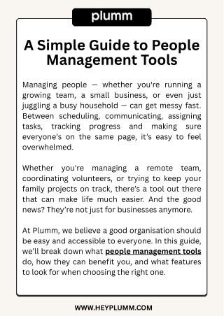 A Simple Guide to People Management Tools - Plumm