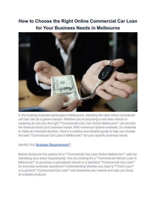 Business Loan in Melbourne