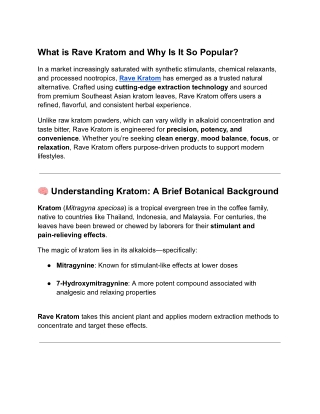 What is Rave Kratom and Why Is It So Popular?