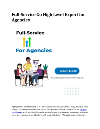 Full-Service Go High Level Expert for Agencies