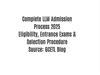 Complete LLM Admission Process 2025 Eligibility, Entrance Exams & Selection Procedur