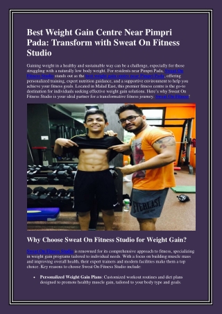 Best Weight Gain Centre Near Pimpri Pada