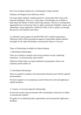 How Can an Indian Student Get a Scholarship to Study Abroad