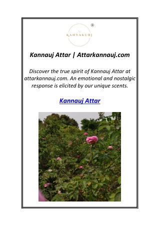 Kannauj Attar | Attarkannauj.com