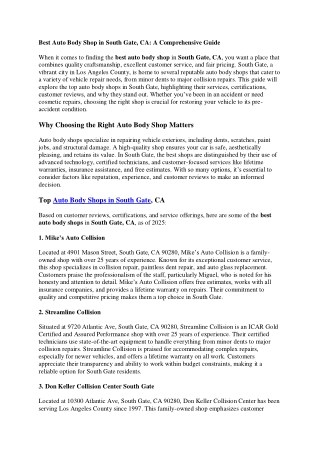 Auto Body Shop south gate