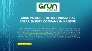 Grun Power – The Best Industrial Solar Energy