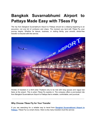 Bangkok Suvarnabhumi Airport