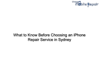 What to Know Before Choosing an iPhone Repair Service in Sydney