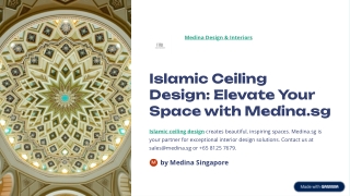 Islamic Ceiling Design: Elevate Your Space with Medina Design & Interiors
