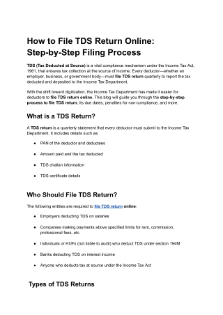 How to File TDS Return Online_ Step-by-Step Filing Process