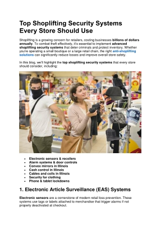 Top Shoplifting Security Systems Every Store Should Use