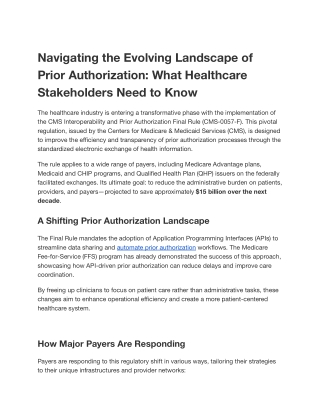 Navigating the Evolving Landscape of Prior Authorization_ What Healthcare Stakeholders Need to Know