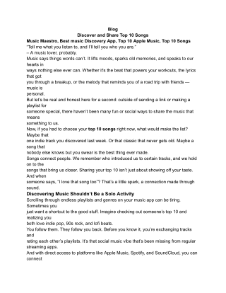 Discover & Share your Top 10 Music : https://musicmaestro.com.au/