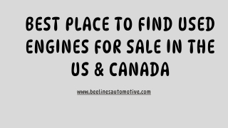 Best Place to Find Used Engines for Sale in the US & Canada