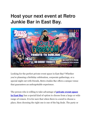 Top Private Event Space in East Bay at Retrojunkie Bar