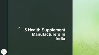 5 Health Supplement Manufacturers in India