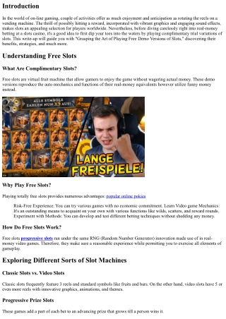 Understanding the Art of Playing Free Demonstration Versions of Slot Machines