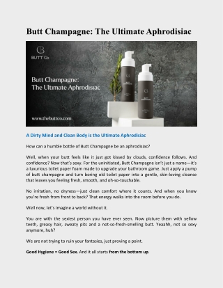 Butt Champagne - The Ultimate Aphrodisiac