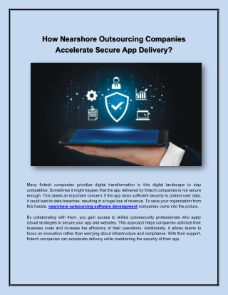 How Nearshore Outsourcing Companies Accelerate Secure App Delivery