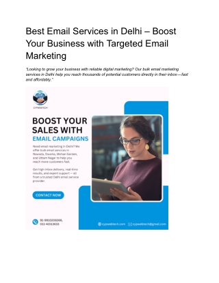 Best Email Marketing Services in Delhi – Boost Your Business by Email Marketing