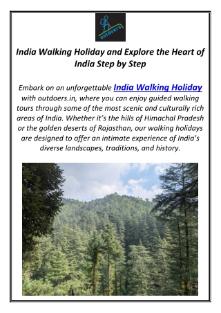 India Walking Holiday and Explore the Heart of India Step by Step