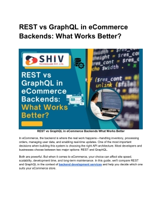 REST vs GraphQL in eCommerce Backend Systems