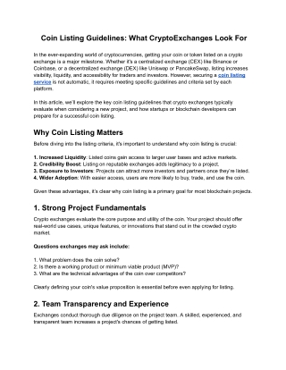 Coin Listing Guidelines_ What CryptoExchanges Look For