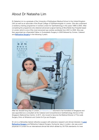 About Dr Natasha Lim