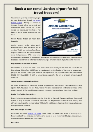 Amman car rental