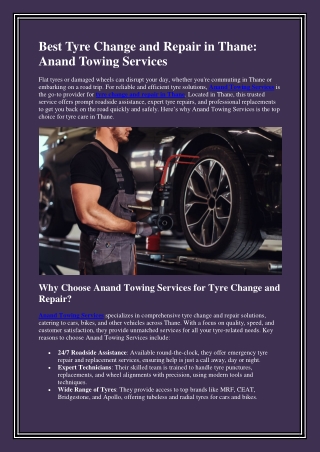 Best Tyre Change and Repair in Thane