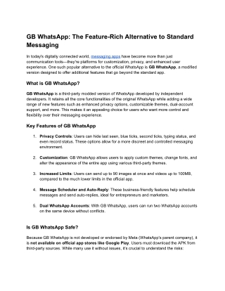 GB WhatsApp_ The Feature-Rich Alternative to Standard Messaging