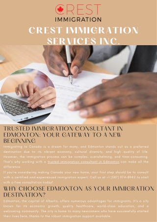 Trusted Immigration Consultant in Edmonton Your Gateway to a New Beginning