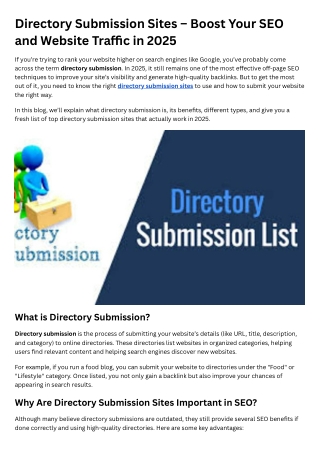 Directory Submission Sites