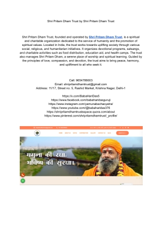 Shri Pritam Dham Trust by Shri Pritam Dham Trust