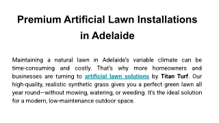 Premium Artificial Lawn Installations in Adelaide