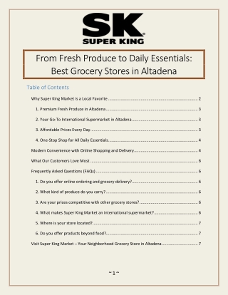 From Fresh Produce to Daily Essentials - Best Grocery Stores in Altadena