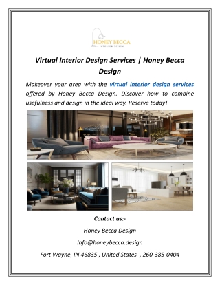 Virtual Interior Design Services | Honey Becca Design