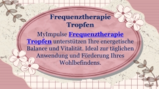 Frequenztherapie Tropfen