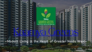 Experience Elevated Living at Kaamya Greens by Sikka