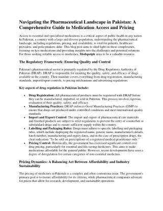 Navigating the Pharmaceutical Landscape in Pakistan