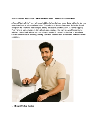 Derben Clove’s Best Collar T Shirt for Men Cotton – Formal and Comfortable