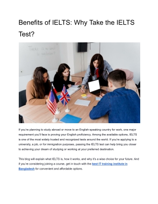 Benefits of IELTS: Why Take the IELTS Test?
