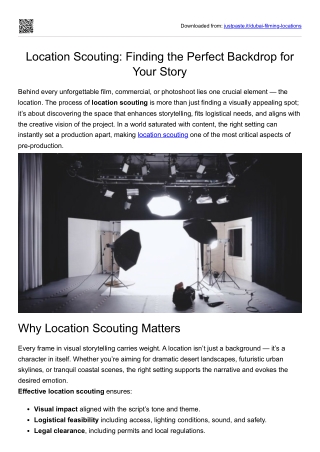 Location Scouting- Finding the Perfect Backdrop for Your Story